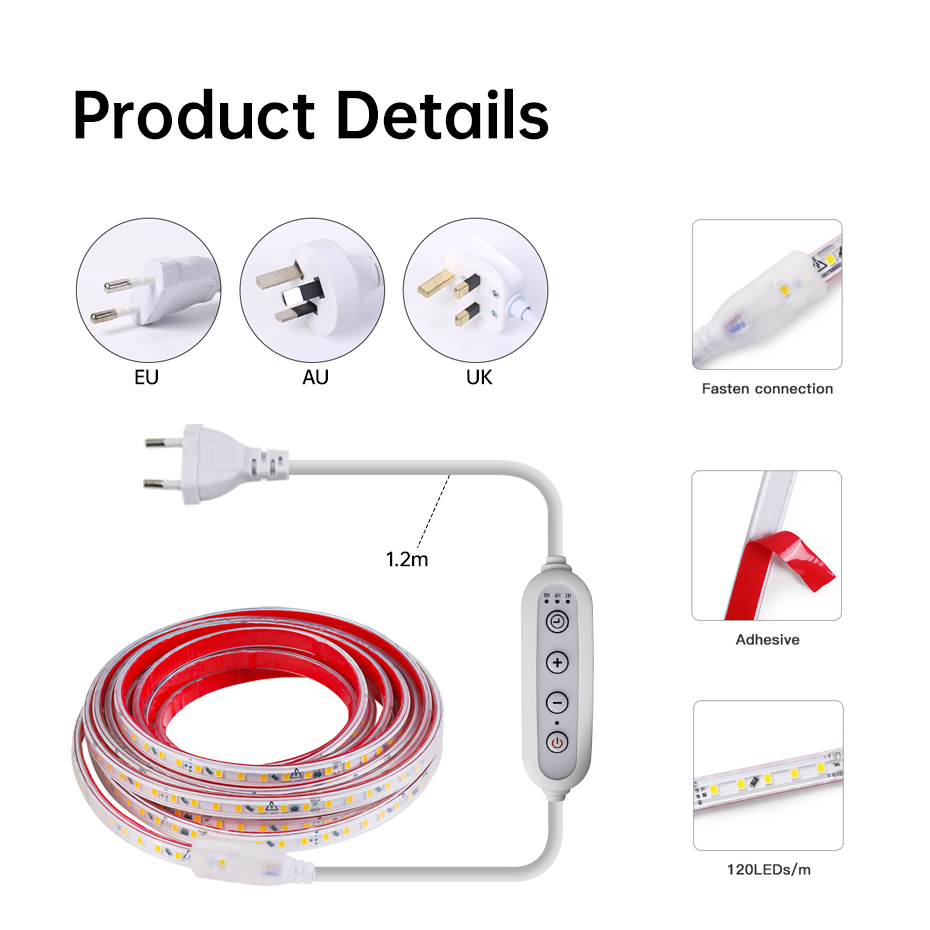 AC 220V Adhesive LED Strip Lig - Outdoor Lighting Uk ulasan dan harga