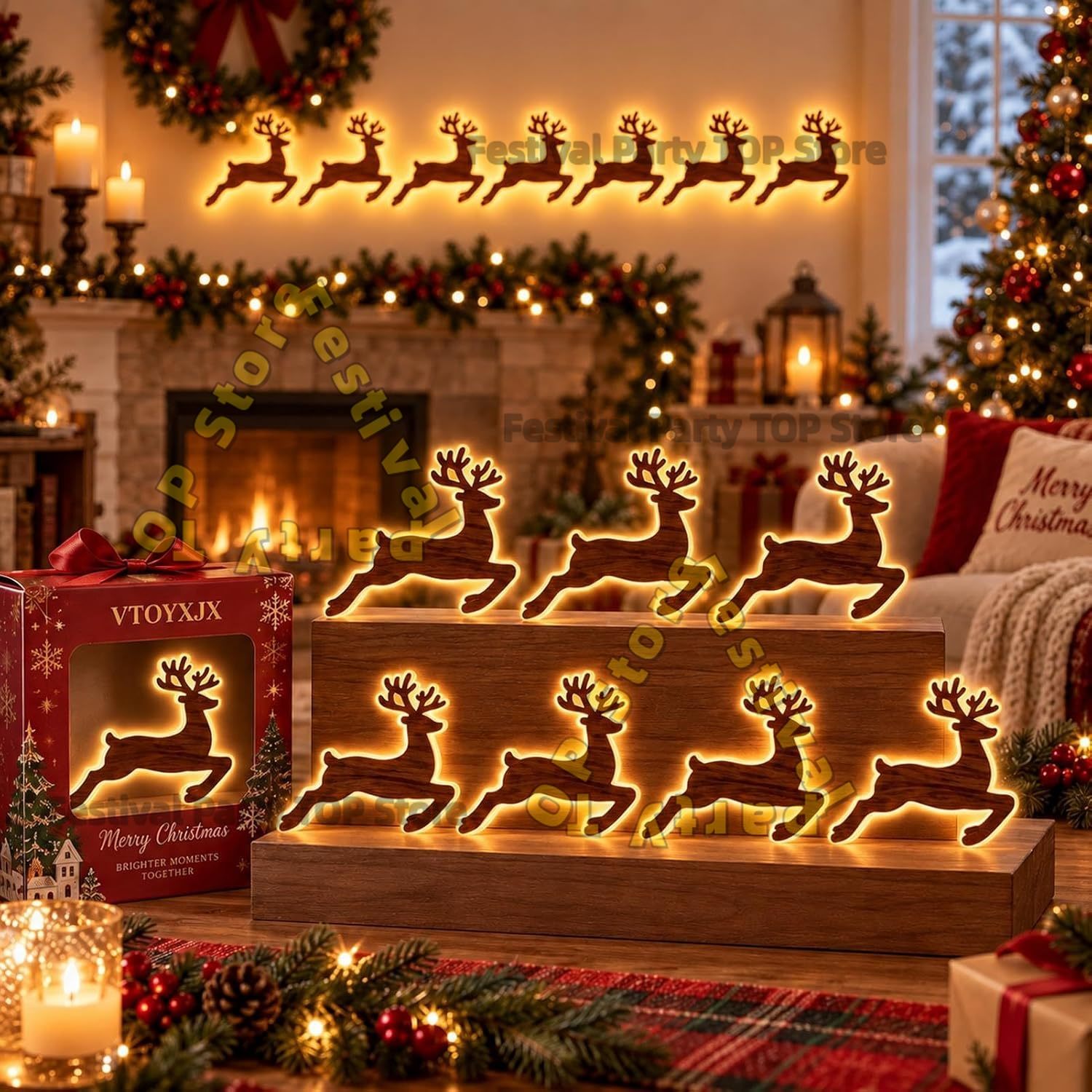 Reindeer Glow Christmas Decor  - Outdoor Lighting Effects ulasan dan harga