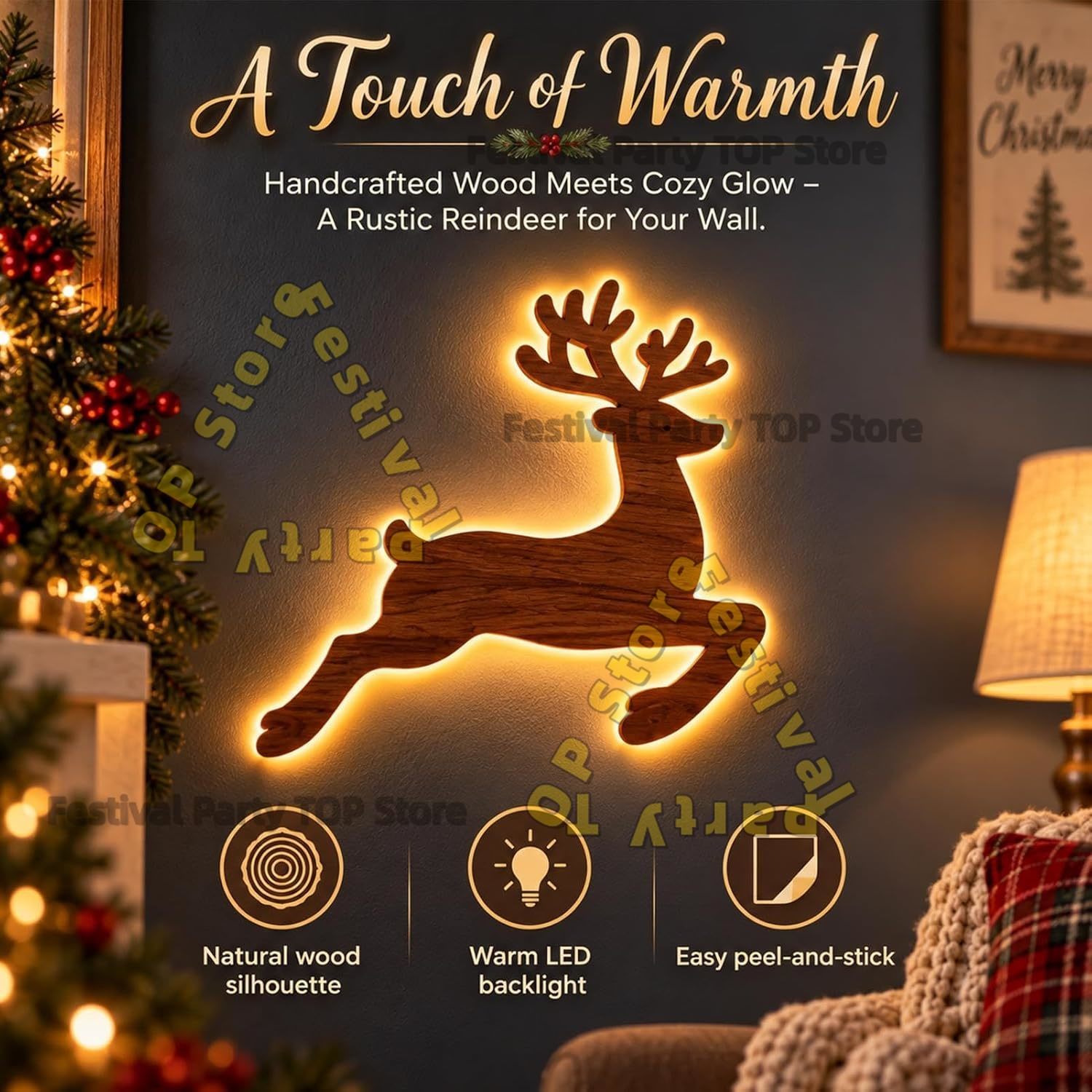 Reindeer Glow Christmas Decor  - Outdoor Lighting Effects ulasan dan harga