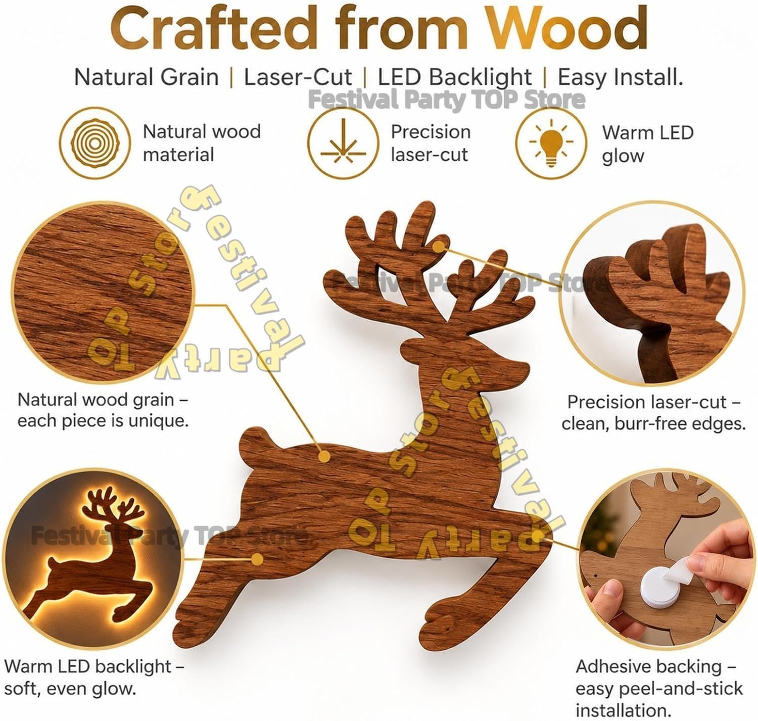 Reindeer Glow Christmas Decor  - Outdoor Lighting Effects ulasan dan harga