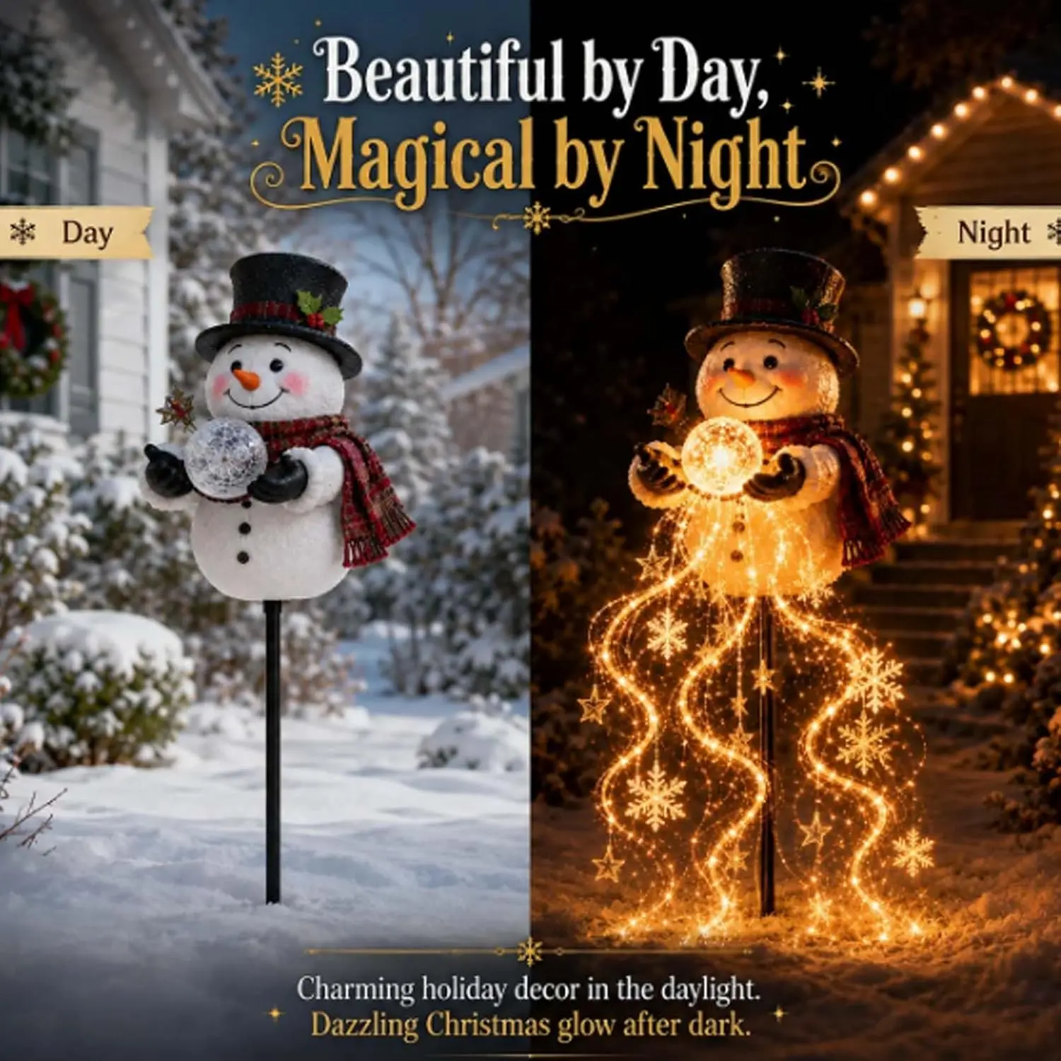 Outdoor Resin Snowman Santa LE - Outdoor Lighting Pathway ulasan dan harga