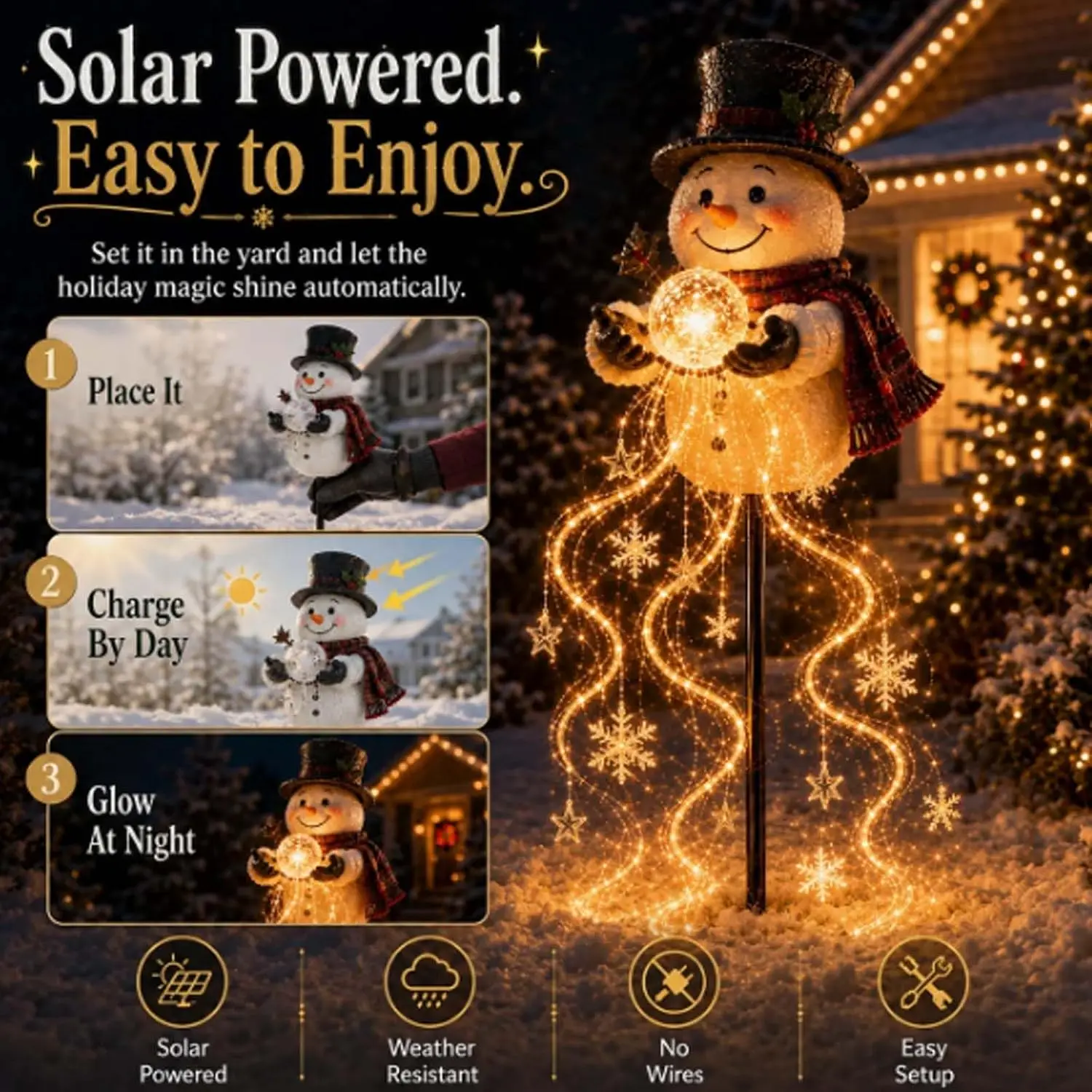 Outdoor Resin Snowman Santa LE - Outdoor Lighting Pathway ulasan dan harga
