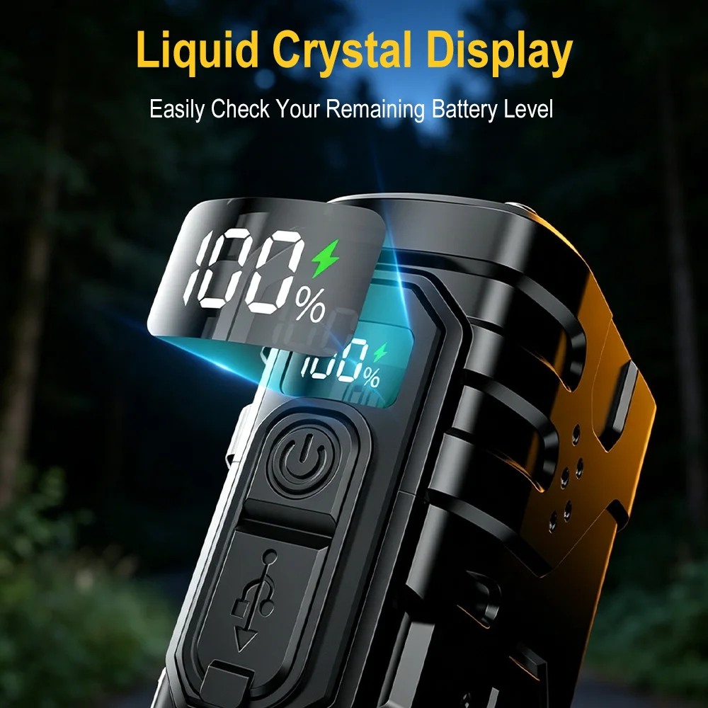 BORUIiT Hand Crank EDC LED Fla - Outdoor Lighting Black ulasan dan harga