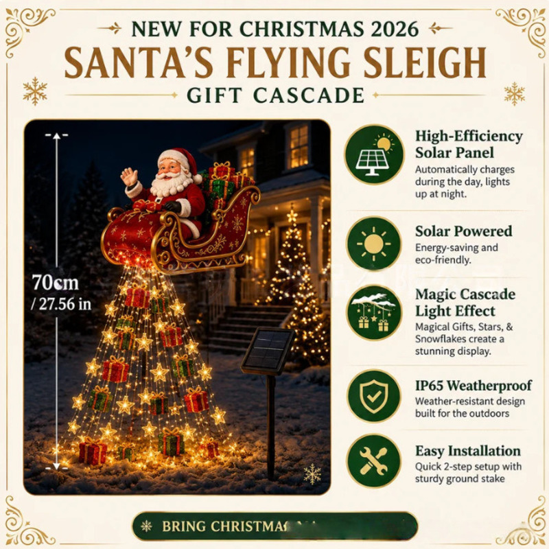 Solar LED Christmas Santa Slei - Outdoor Lighting Pathway ulasan dan harga
