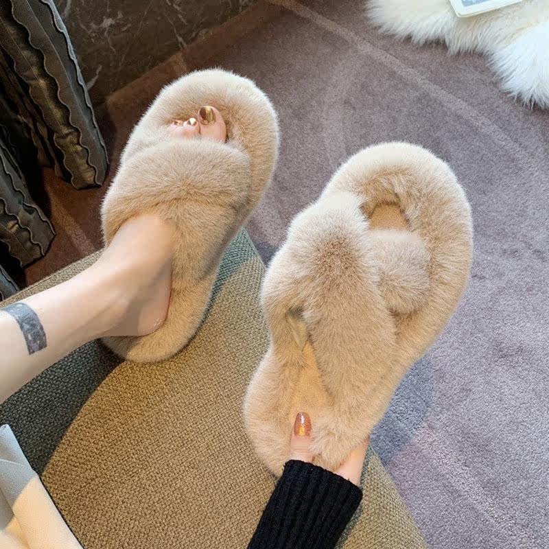 Hairy Slippers for Women Solid - Outdoor Lighting For Your Home ulasan dan harga