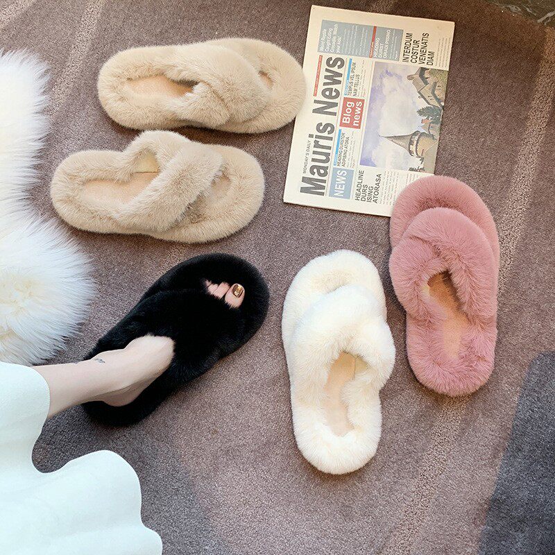 Hairy Slippers for Women Solid - Outdoor Lighting For Your Home ulasan dan harga